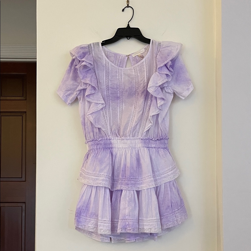 💜✨ NWT LoveShackFancy Lavender Ruffle Mini Dress – Size Medium ✨💜